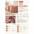 Lot de 2 Taies d'Oreiller 60 x 60 cm Double Gaze de Coton VICKIE Terracotta, image n° 2