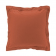Lot de 2 taies d'oreiller 63x63 cm percale uni 78 fils Teracotta, image n° 1