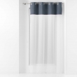 Lot de 2 voilages 137 x 240 cm voile sablé + haut coton Jolibel Bleu, image n° 1