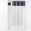 Lot de 2 voilages 137 x 240 cm voile sablé + haut coton Jolibel Bleu, image n° 2