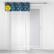 Lot de 2 Voilages 140 x 240 cm voile sablé + haut velours Clairine Bleu, image n° 1