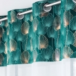 Lot de 2 Voilages 140 x 240 cm voile sablé + haut velours Clairine Emeraude, image n° 3