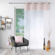 Lot de 2 Voilages 140 x 240 cm voile sablé + haut velours Clairine Rose, image n° 2