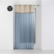 Lot de 2 voilages 140 x 240 cm voile sablé + jute Greenybel Bleu, image n° 1