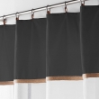 Lot de 2 Voilages à anneau 140 x 240 cm en polycoton sablé + jute Leana Noir, image n° 3