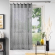 Lot de 2 Voilages &agrave; anneaux 140 x 240 cm voile tiss&eacute; Linka Anthracite, image n° 4