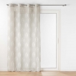Lot de 2 voilages a oeillets 140 x 240 cm effet lin tiss&eacute; imprim&eacute; Indila Beige, image n° 2