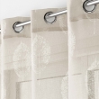 Lot de 2 voilages a oeillets 140 x 240 cm effet lin tiss&eacute; imprim&eacute; Indila Beige, image n° 3