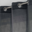Lot de 2 Voilages  a oeillets 140 x 240 cm effet lin tissé Zazy Anthracite, image n° 3