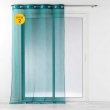 Lot de 2 Voilages à oeillets 140 x 240 cm liseré blanc Louise Pétrole, image n° 1
