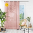 Lot de 2 Voilages à oeillets 140 x 240 cm liseré blanc Louise Rose, image n° 1