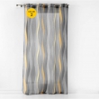 Lot de 2 Voilages a oeillets 140 x 240 cm Ondulys Jaune/Anthracite, image n° 1