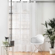 Lot de 2 Voilages a oeillets 140 x 240 cm sabl&eacute;s  imprim&eacute;s metallis&eacute; Milona Argent, image n° 5
