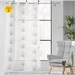 Lot de 2 Voilages a oeillets 140 x 240 cm voile sablé brodé Palmaris Beige, image n° 1