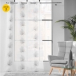 Lot de 2 Voilages a oeillets 140 x 240 cm voile sablé brodé Palmaris Gris, image n° 1