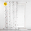 Lot de 2 voilages a oeillets 140 x 240 cm voile sable imprimé metallisé Oliane, image n° 1