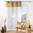Lot de 2 Voilages a oeillets 140 x 240 cm voile sablé + jute Malory Jaune, image n° 1