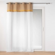 Lot de 2 Voilages a oeillets 140 x 240 cm voile sablé + jute Malory Jaune, image n° 2