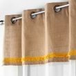Lot de 2 Voilages a oeillets 140 x 240 cm voile sablé + jute Malory Jaune, image n° 3