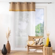 Lot de 2 Voilages a oeillets 140 x 240 cm voile sablé + jute Malory Jaune, image n° 4