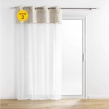 Lot de 2 Voilages a oeillets 140 x 240 cm voile sablé + pompon Sundore, image n° 1