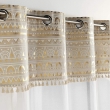 Lot de 2 Voilages a oeillets 140 x 240 cm voile sablé + pompon Sundore, image n° 3