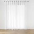 Lot de 2 voilages baie vitrée 400 x 240 cm - Effet lin tissé Haltona Blanc, image n° 2