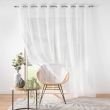 Lot de 2 voilages grande largeur 300 x 240 cm voile sablé Lissea Blanc, image n° 5