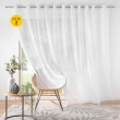 Lot de 2 voilages largeur baie vitr&eacute;e 400 x 240 cm voile sabl&eacute; Lissea Blanc, image n° 1