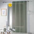 Lot de 2 voilages uni 140 x 240 cm étamine Telma Vert kaki, image n° 1