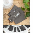 Lot de 3 serviettes gaze de coton 40 x 40 cm gaia granit Anthracite, image n° 2