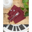 Lot de 3 serviettes gaze de coton 40 x 40 cm gaia lie de vin Bordeaux, image n° 1