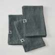 Lot de 3 serviettes lin lavé 40 x 40 cm soline ardoise Gris foncé, image n° 2
