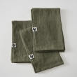 Lot de 3 serviettes lin lavé 40 x 40 cm soline thym Kaki, image n° 2