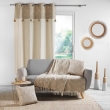Lot de 4 Rideaux à Œillets - 140 x 240 cm - Polycoton Uni avec Haut Métallisé Sultan Or, image n° 4
