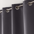 Lot de 4 rideaux à œillets occultants unis petite hauteur 140 x 180 cm - Anthracite, image n° 4