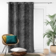 Lot de 4 Rideaux Occultants à Œillets - 140 x 240 cm - Velours relief Anthracite, image n° 1