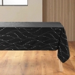 Nappe rectangle 140 x 240 cm microfibre imprimee metal. firmament Noir/argent, image n° 1