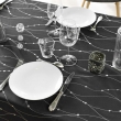 Nappe rectangle 140 x 240 cm microfibre imprimee metal. firmament Noir/argent, image n° 4
