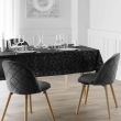 Nappe rectangle 140 x 240 cm microfibre imprimee metallisee mikado Noir/argent, image n° 3