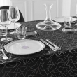 Nappe rectangle 140 x 240 cm microfibre imprimee metallisee mikado Noir/argent, image n° 4