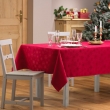 Nappe rectangle 140 x 300 cm jacquard flocons Rouge, image n° 3
