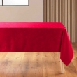 Nappe rectangle 140 x 300 cm jacquard flocons Rouge, image n° 1