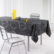 Nappe rectangle 150 x 240 cm polyester imprime argent bully Anthracite, image n° 1