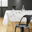Nappe rectangle 150 x 240 cm polyester imprime metallise bloomy Blanc/or, image n° 3