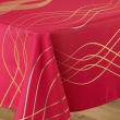 Nappe rectangle 150 x 240 cm polyester imprime metallise elona Rouge/or, image n° 2