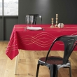 Nappe rectangle 150 x 240 cm polyester imprime metallise elona Rouge/or, image n° 3