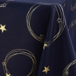Nappe rectangle 150 x 240 cm polyester imprime metallise star Marine/or, image n° 2