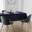 Nappe rectangle 150 x 240 cm polyester imprime metallise star Marine/or, image n° 3