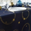 Nappe rectangle 150 x 240 cm polyester imprime metallise star Marine/or, image n° 4
